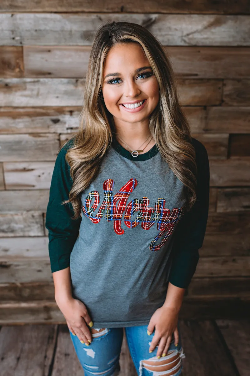 Merry Plaid Fabric Tee