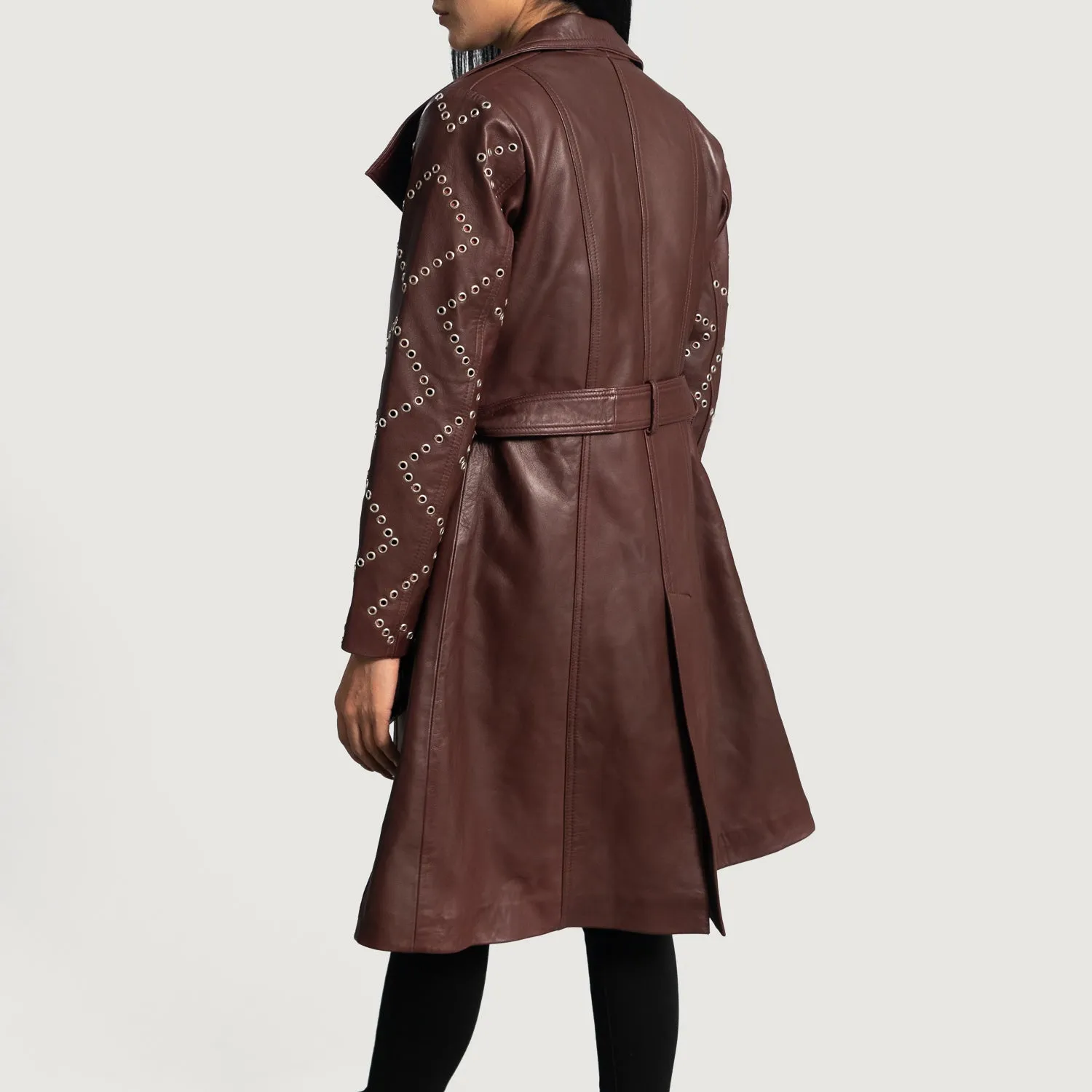 Missoni Maroon Leather Trench Coat