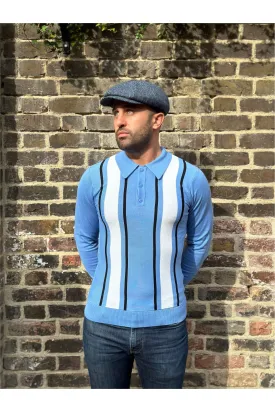 Mr. Bridger - The 'Mario' Marina Blue L/S - Polo Knit