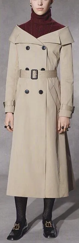 Off-Shoulder Trench Coat