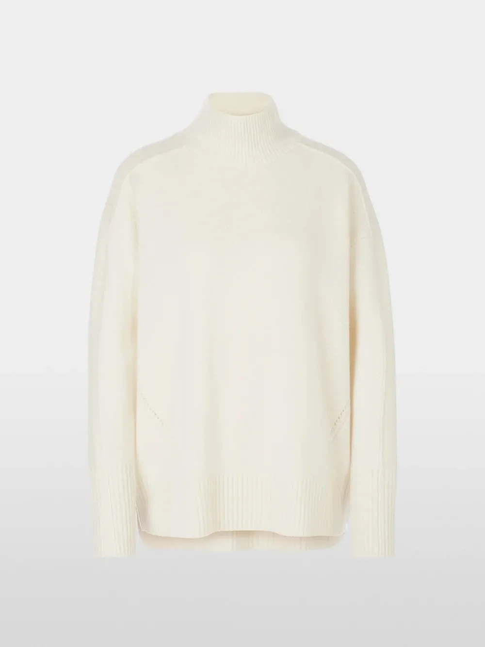 Off White Cashmere Blend Polo Neck Sweater