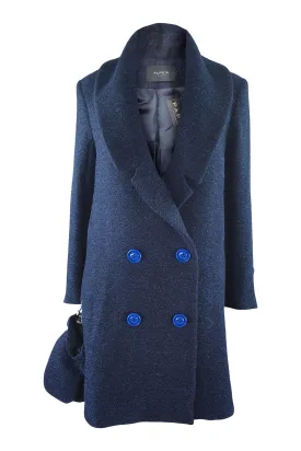 PAPER LONDON Blue Wool Rainbow Coat (UK 10)