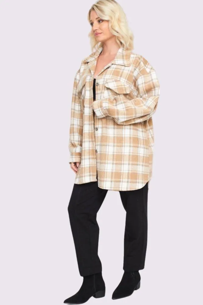 Plaid Print Front Pockets Shirt