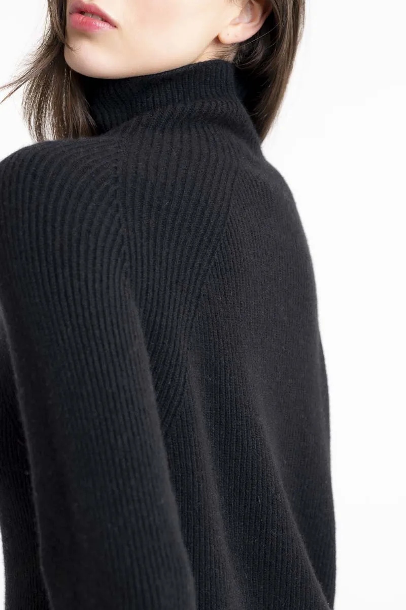 Ribbed Cashmere Sweater Black