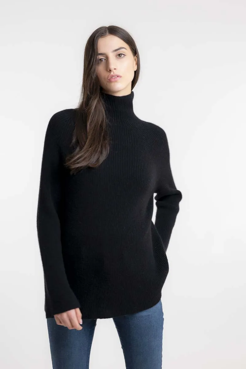 Ribbed Cashmere Sweater Black