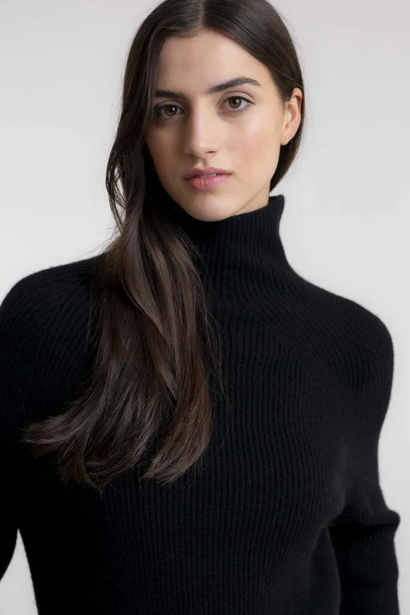 Ribbed Cashmere Sweater Black