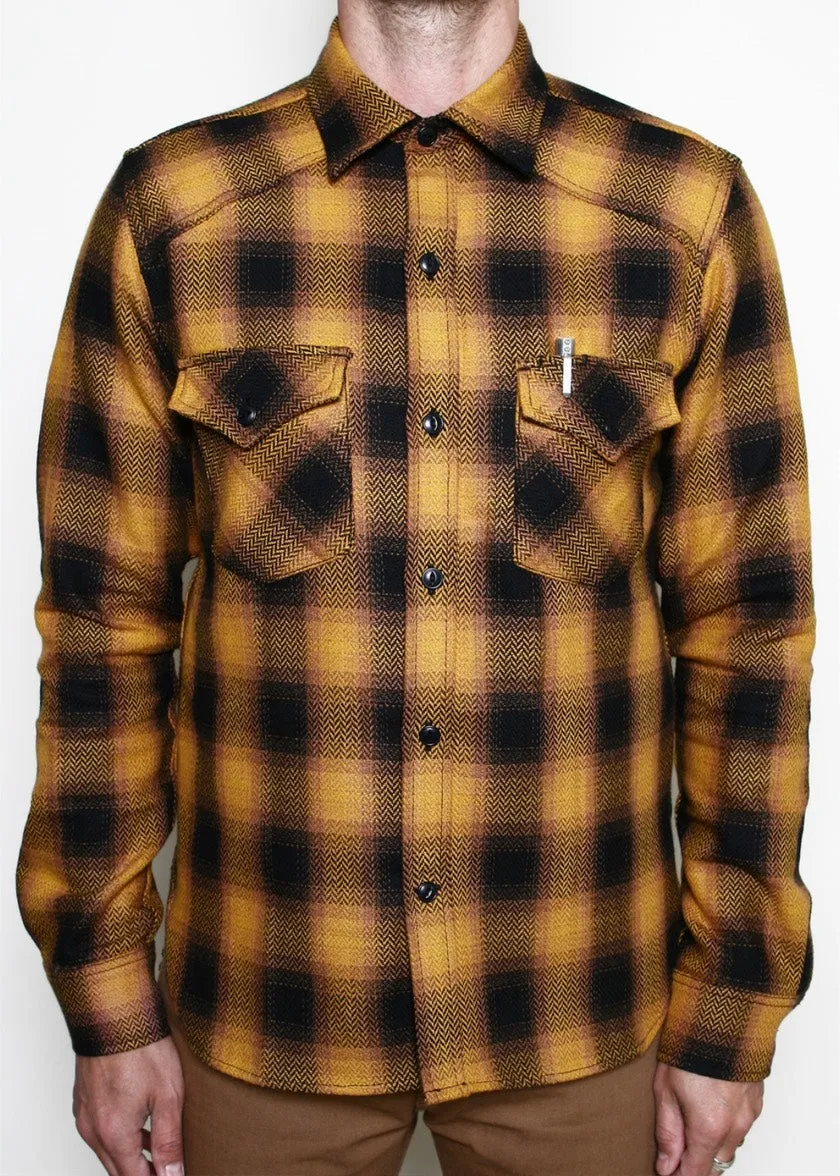 Rogue Territory Western Shirt Gold Heavy HB Plaid Shirt