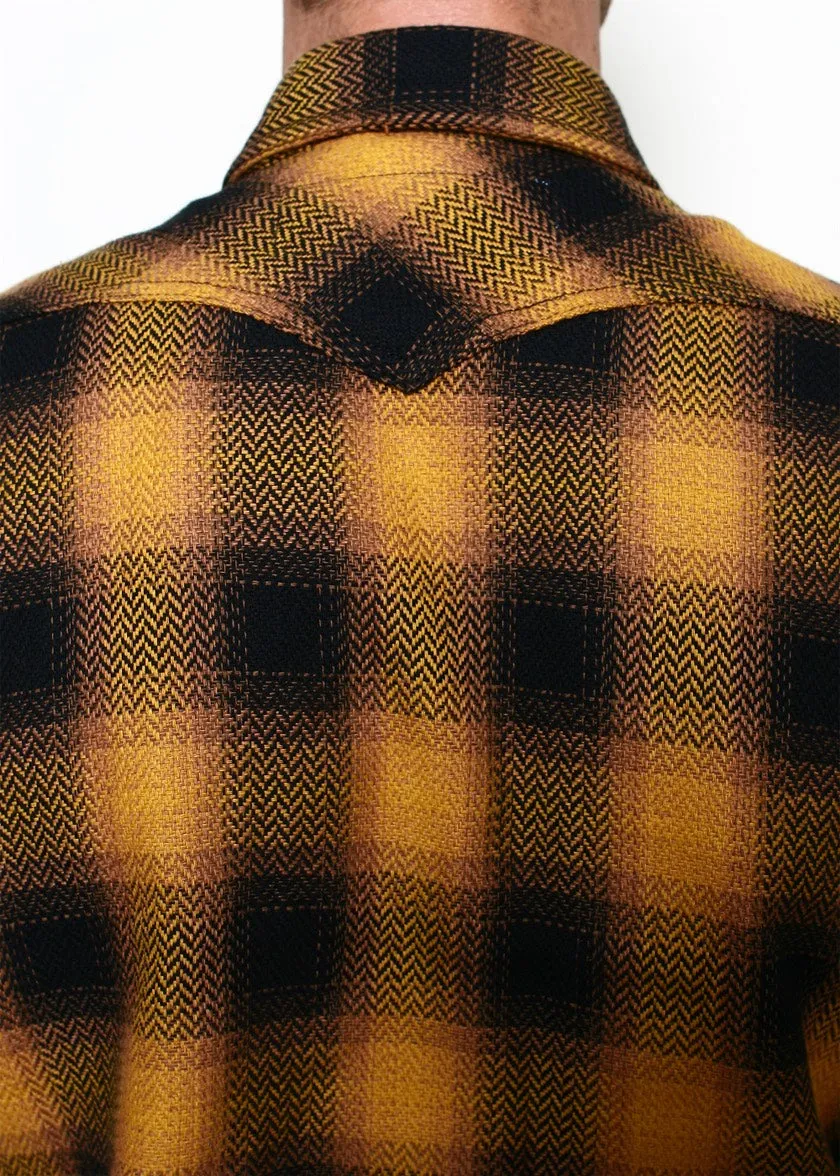 Rogue Territory Western Shirt Gold Heavy HB Plaid Shirt