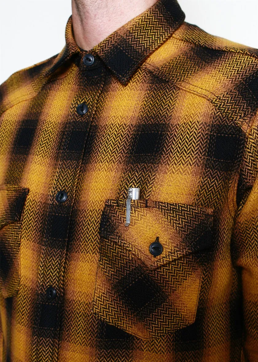 Rogue Territory Western Shirt Gold Heavy HB Plaid Shirt