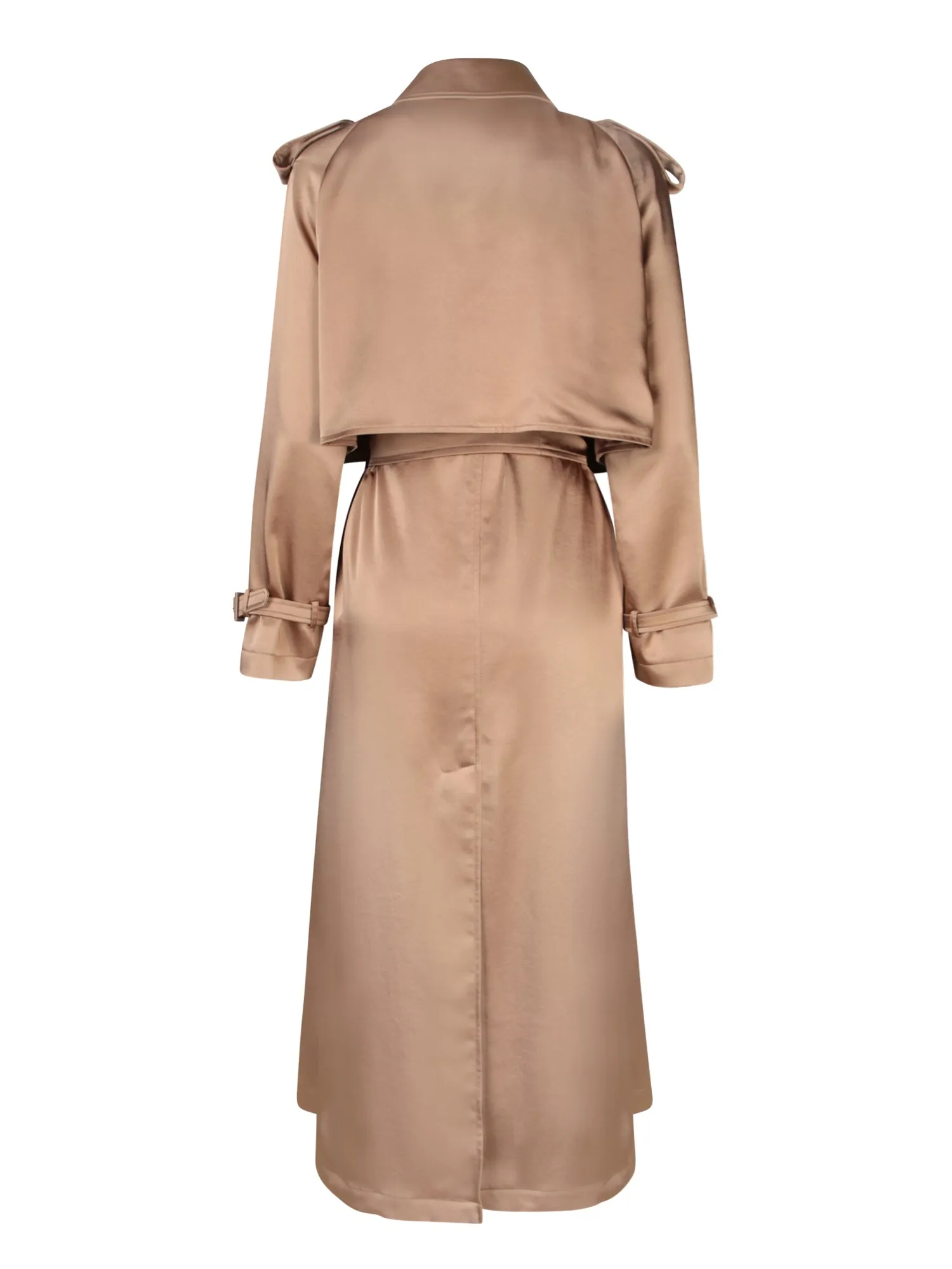 Satin sand trench coat