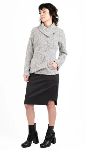 Short Swerve Coat/ Novelty Texture Cotton/Wool