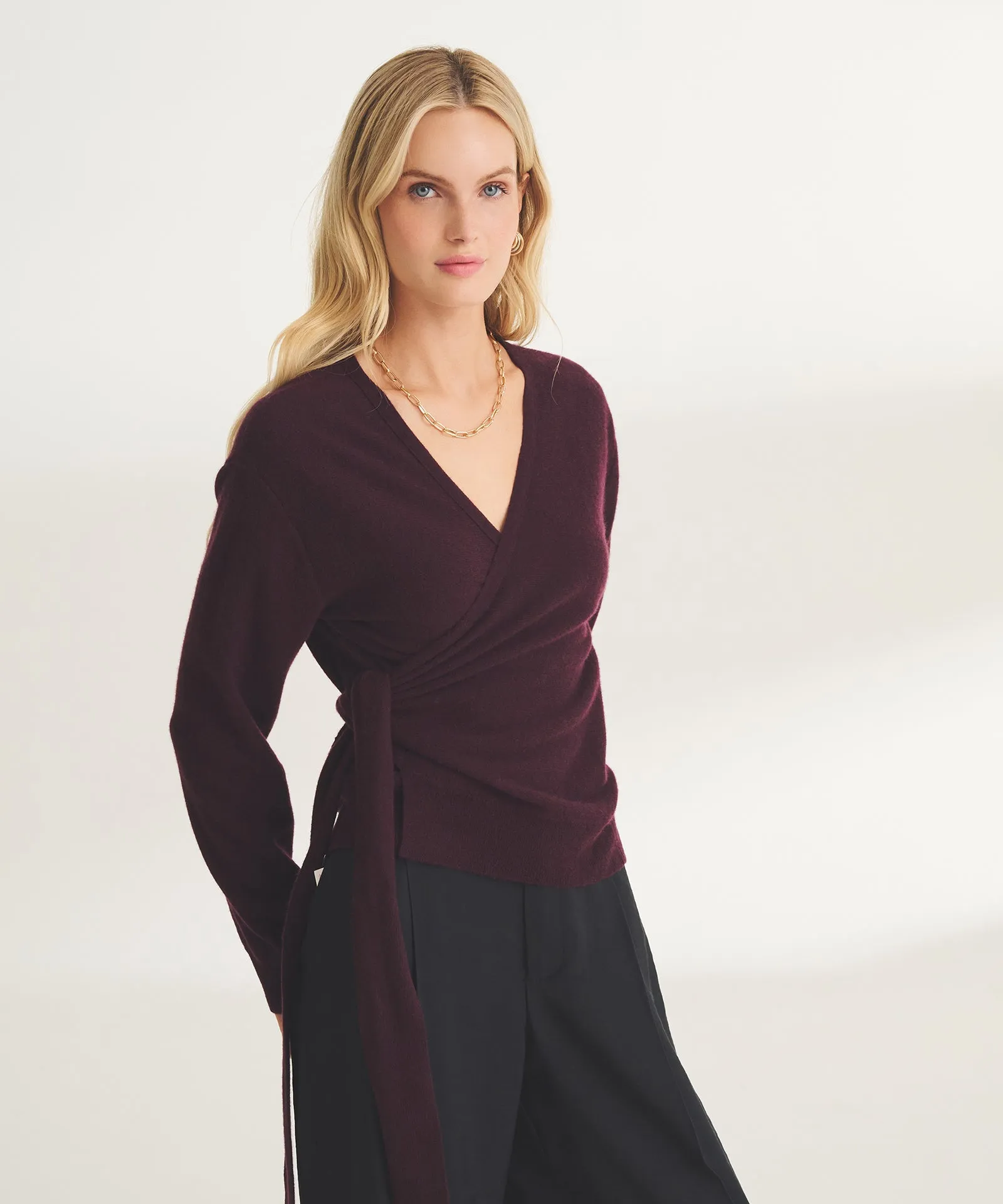 Signature Cashmere Wrap Top