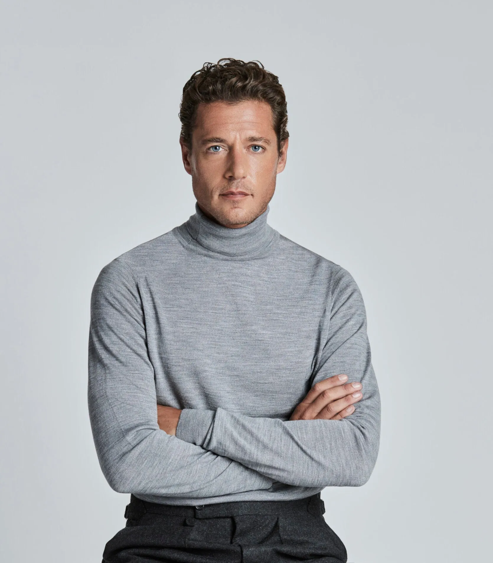 Silver Merino Wool Rollneck Knitwear