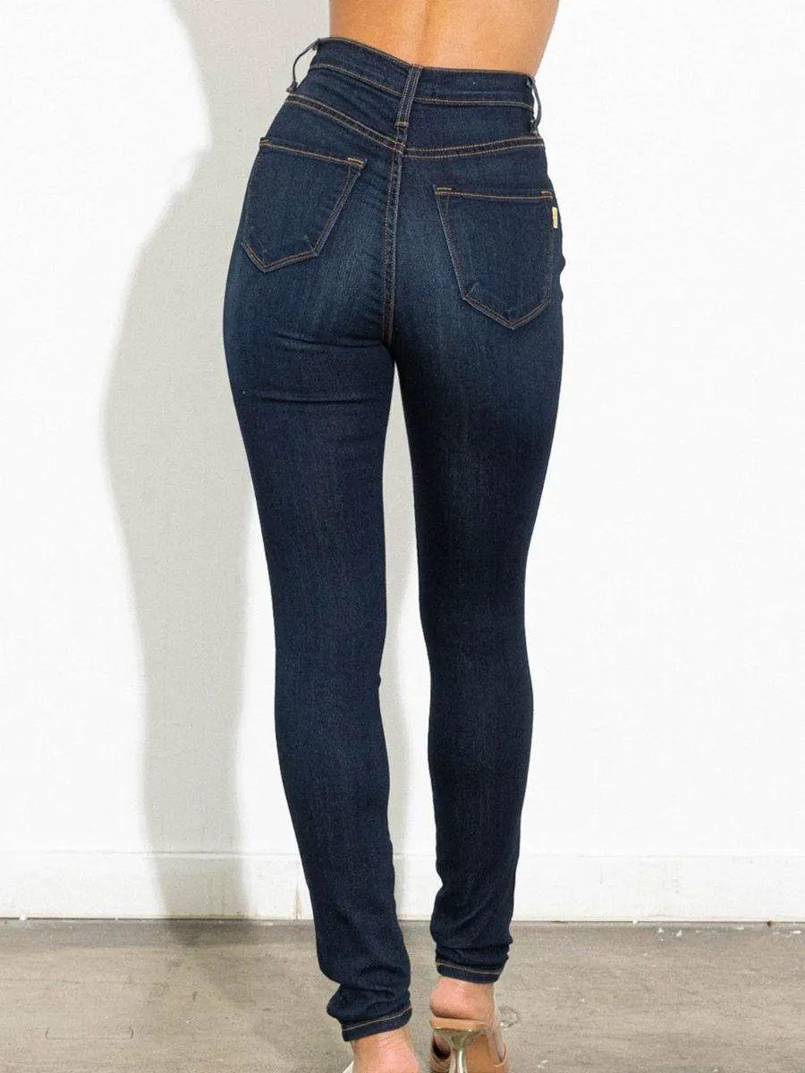 Step Ahead High-Waisted Skinny Jeans