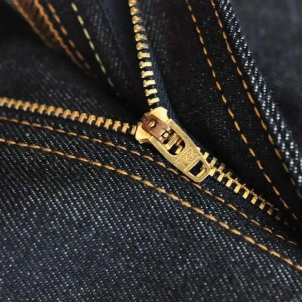 Straight raw men's selvedge jeans