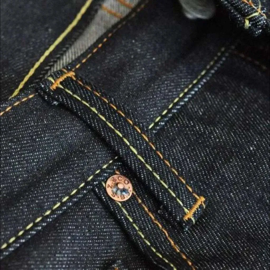 Straight raw men's selvedge jeans