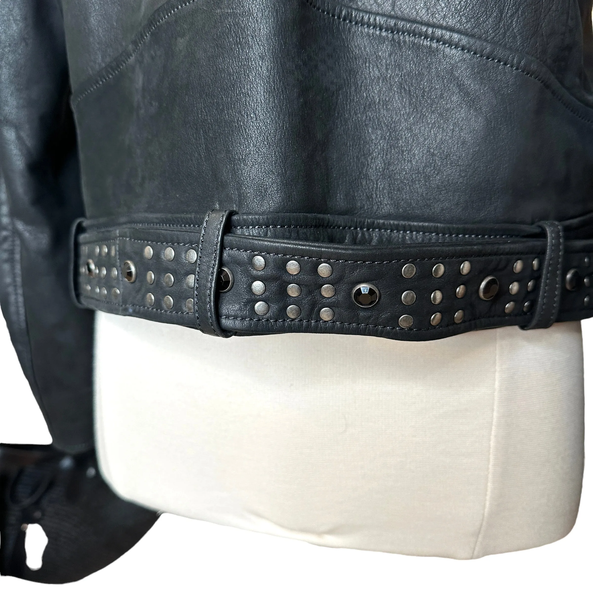 Studded Leather Jacket - M