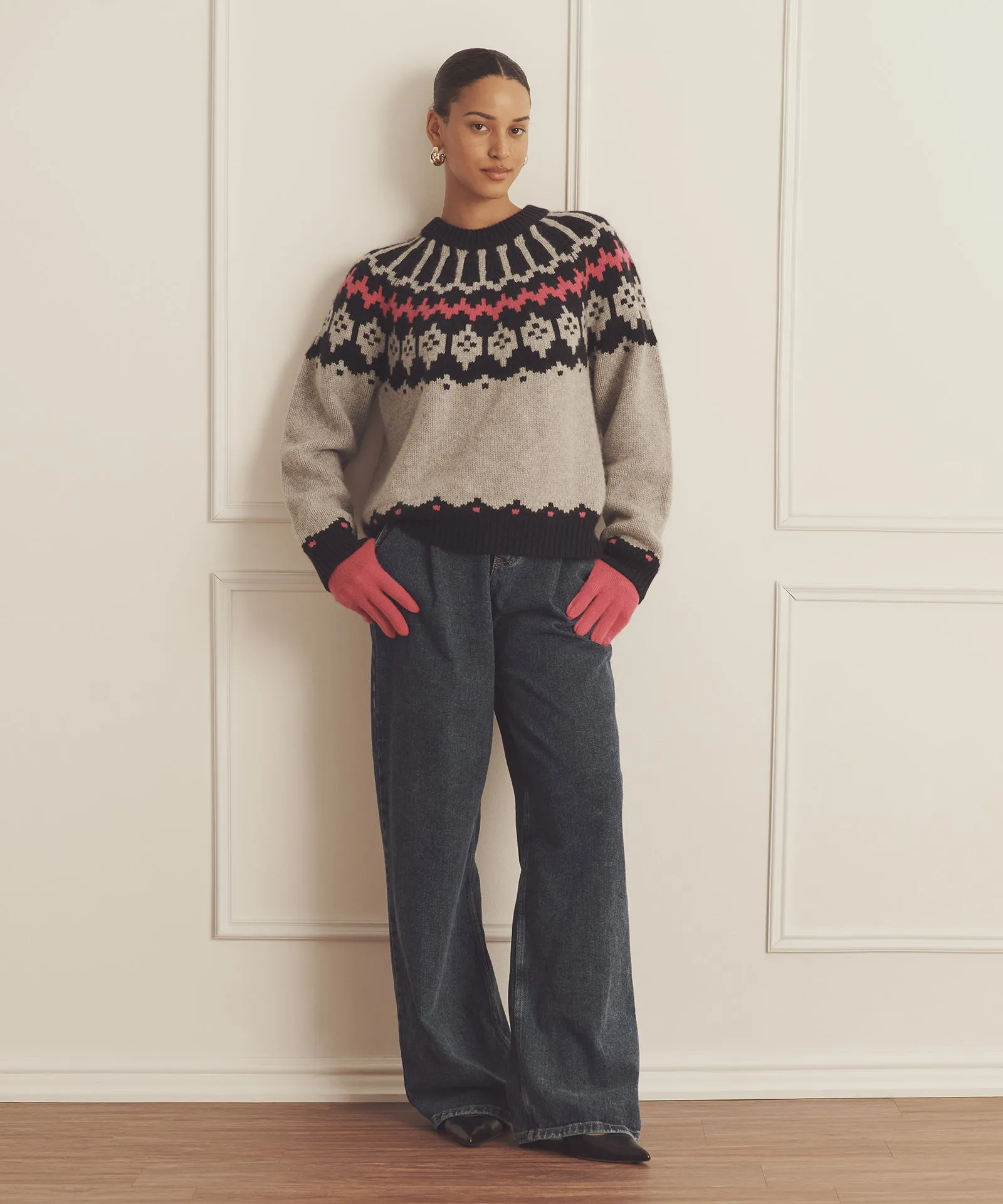 Super Luxe Cashmere Fair Isle Crewneck