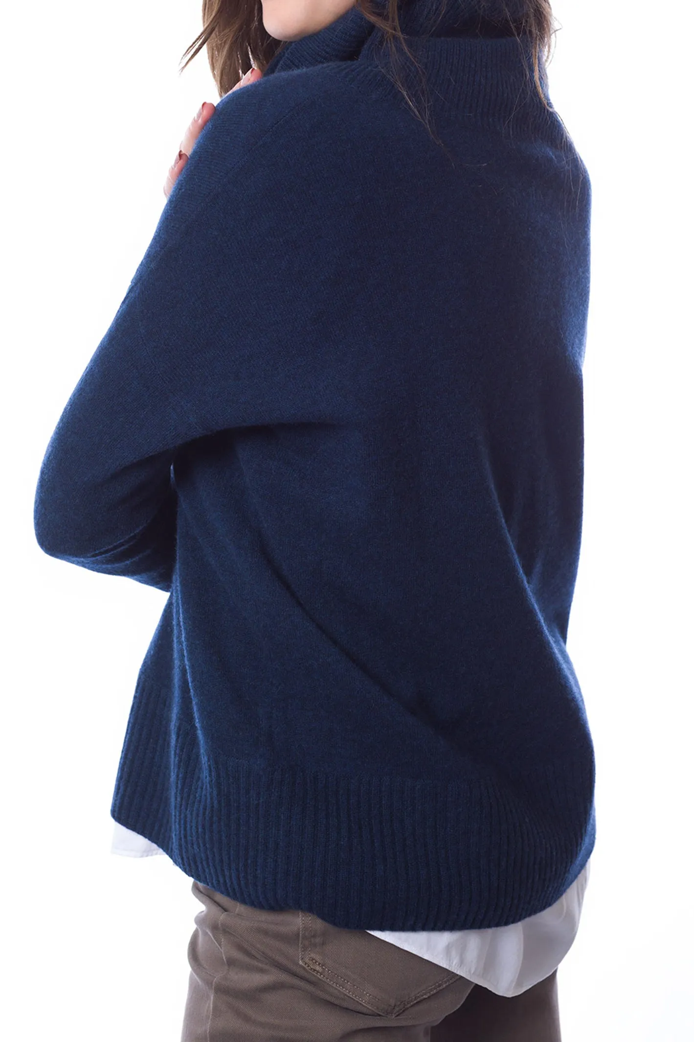 Sustainable Cashmere Easy Fit Cowl Neck Sweater