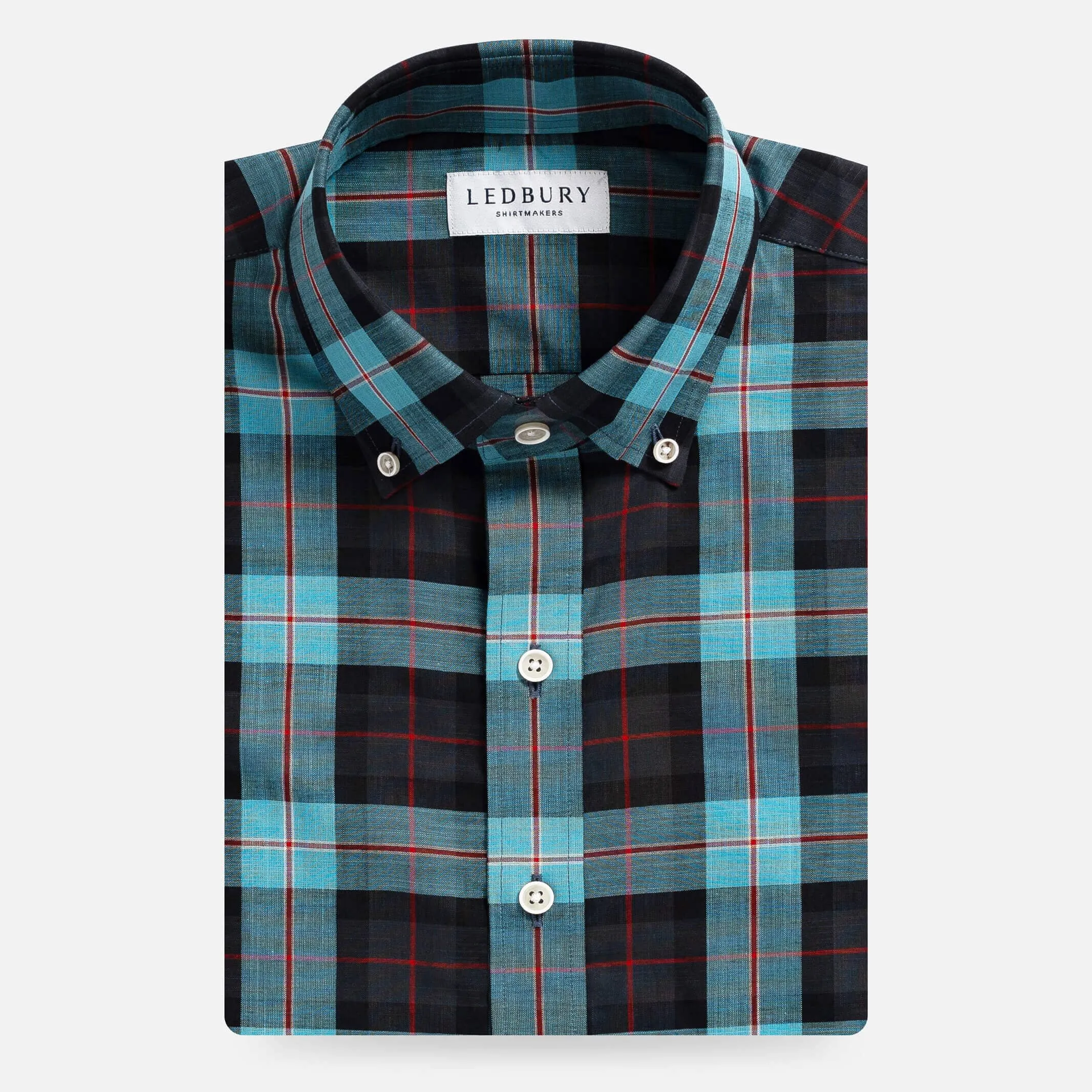 The Weathered Blue Albini Olson Plaid Custom Shirt