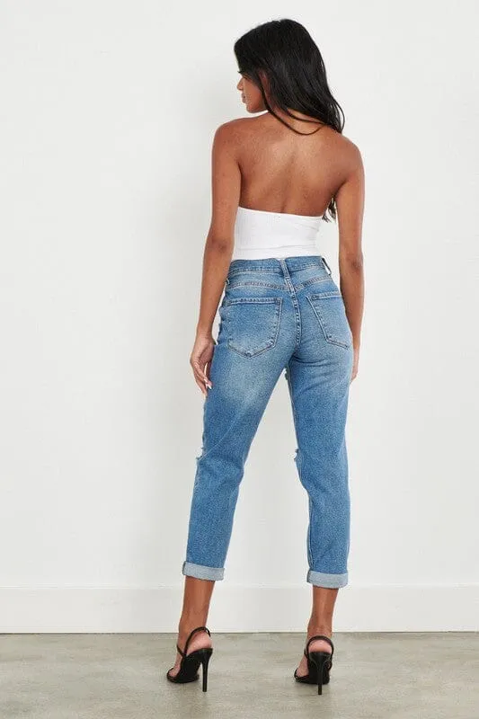 Vibrant M.i.U High Waisted Boyfriend Jeans