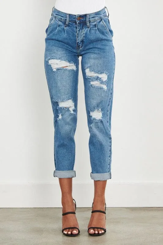 Vibrant M.i.U High Waisted Boyfriend Jeans