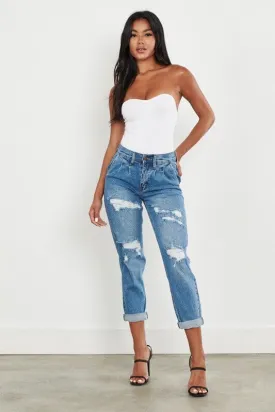 Vibrant M.i.U High Waisted Boyfriend Jeans