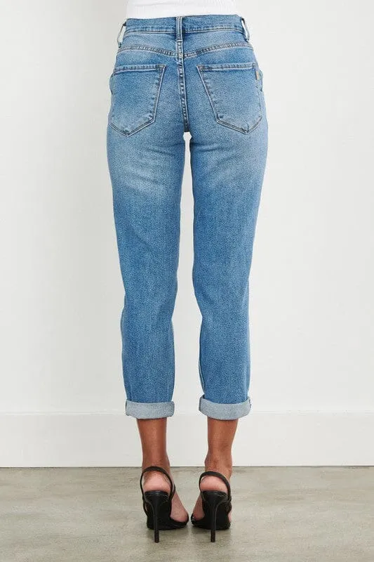 Vibrant M.i.U High Waisted Boyfriend Jeans