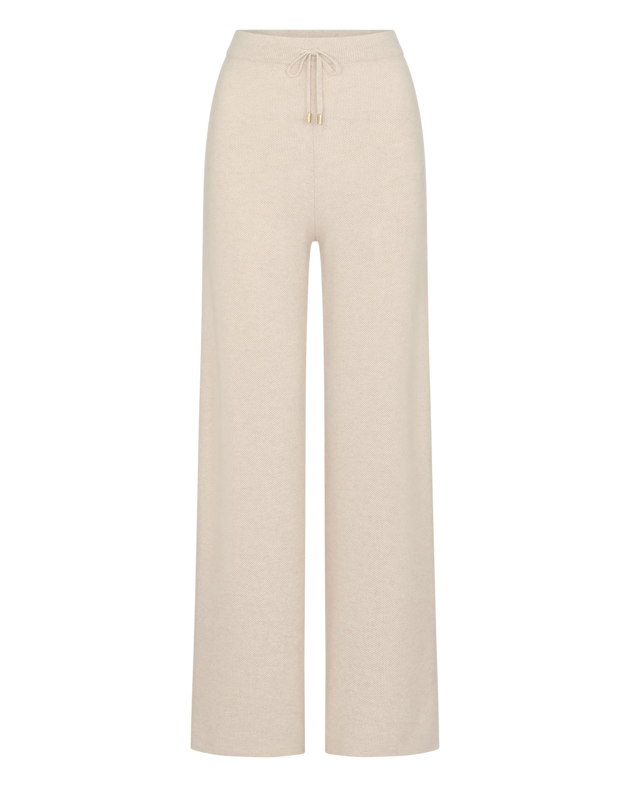 Women's Honeycomb Knit Cashmere Trouser Ecru White