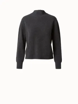 Wool Cashmere Ribbed Knit Pullover