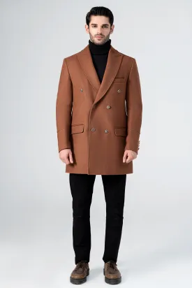 WOOLEN LONG COAT RUST