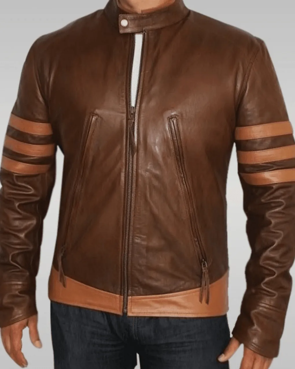 X Man Biker Wolverine Leather Jacket