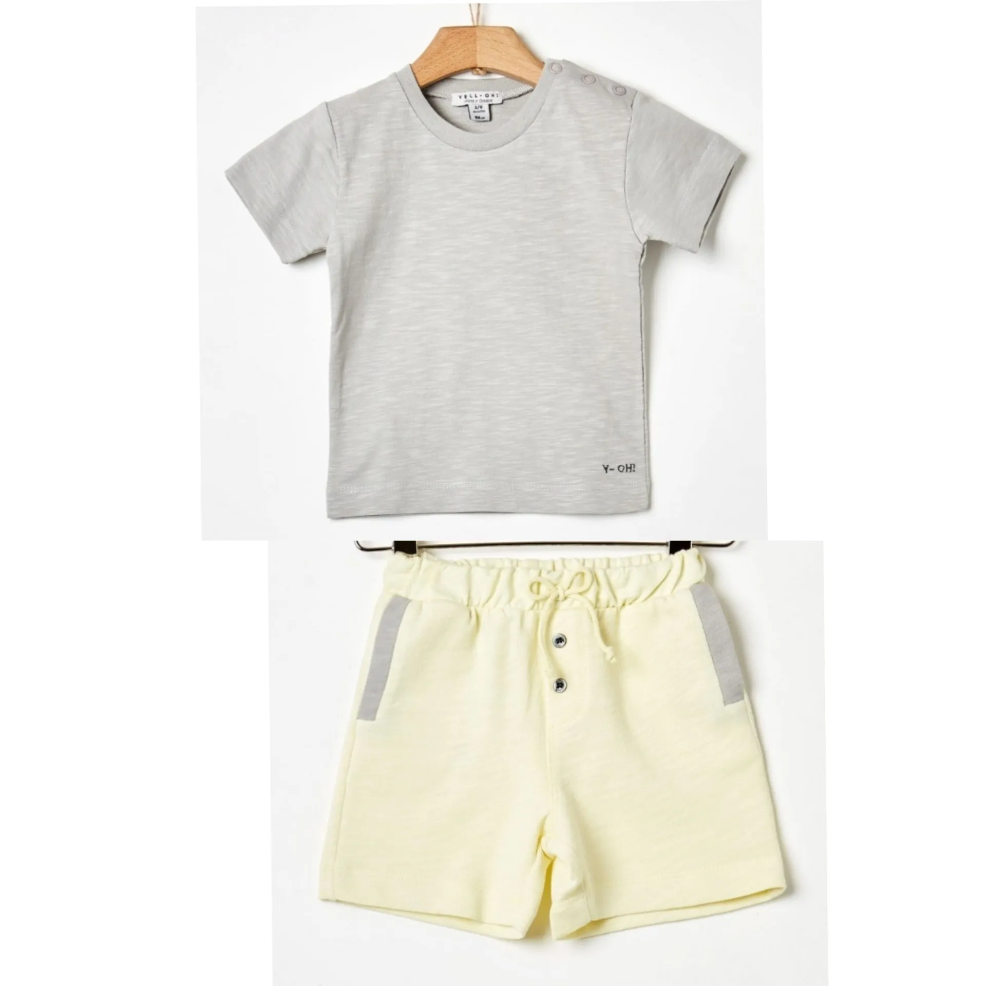 YELL-OH LIGHT GREY/YELLOW BANANA SHORTS