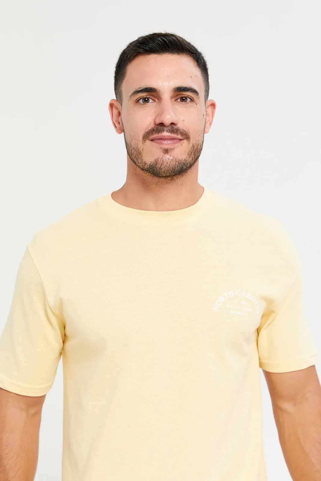 Yellow Jacqard Logo T-Shirt